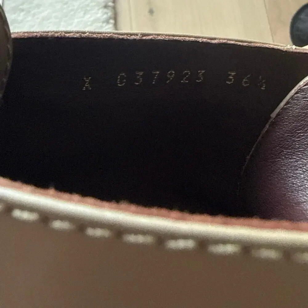CHANEL CC Logo Beige Leather Turnlock Combat Boots SZ 36.5